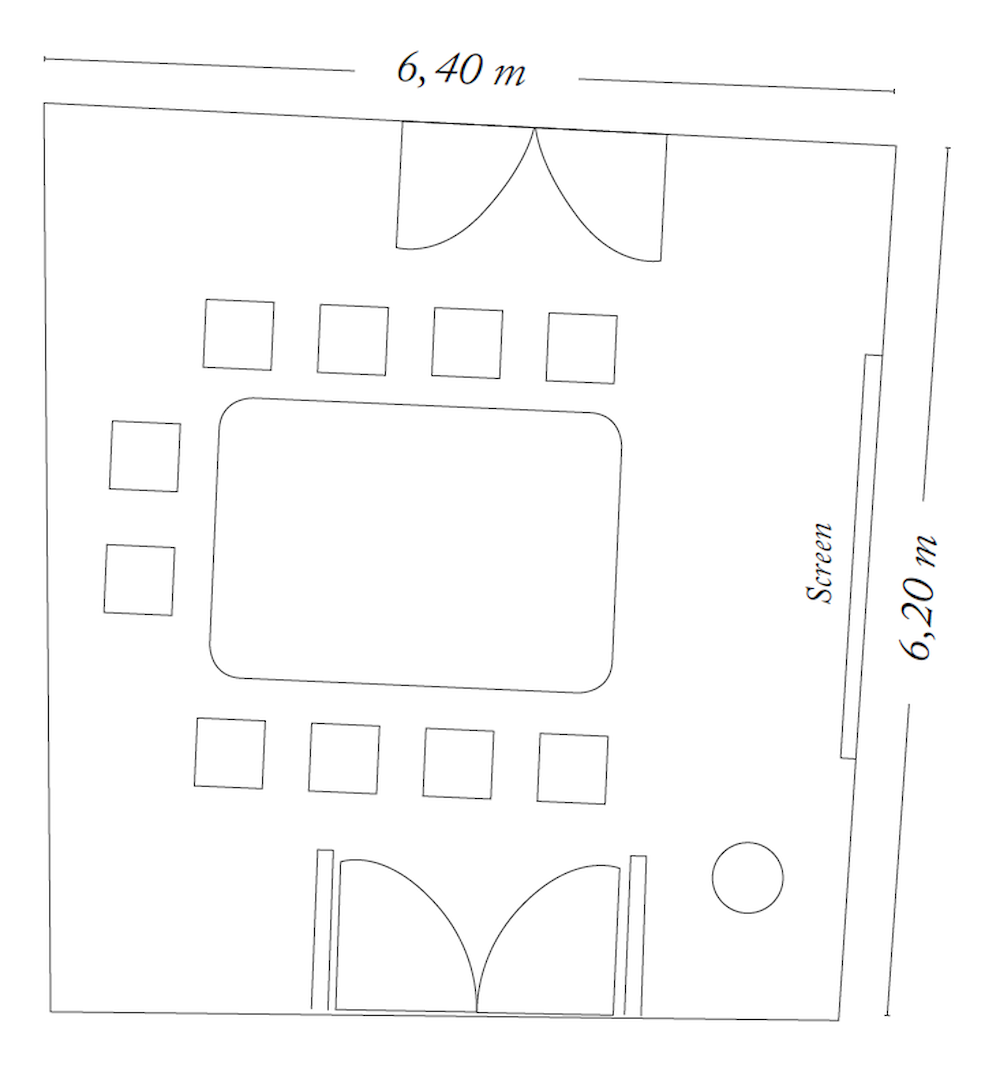 Floor plan of Clubroom M at elegant The George Hotel